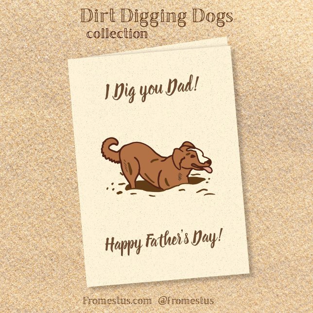 Dirt Digging Hunde - Glücklicher Vatertag. Karte (Von Creator hochgeladen)
