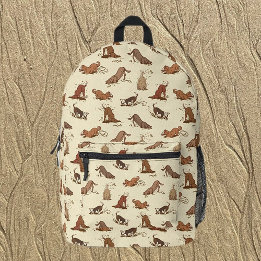 Dirt Digging Hunde - Strandurlaub Muster. Bedruckter Rucksack