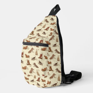 Dirt Digging Hunde - Strandurlaub Muster. Crossbody Bag