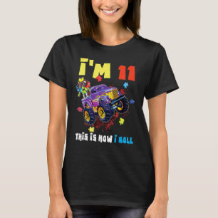 Dirt Monster Truck Age 11 Yo Boys Puzzle Autism Aw T-Shirt