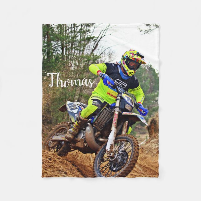 Dirt Motorrad Motocross Racing Personalisiert Fleecedecke (Vorderseite)