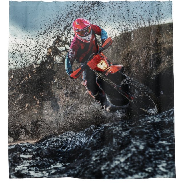Dirt Rad-Reiter-Kissen Duschvorhang (Vorderseite)