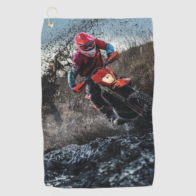Dirt Rad-Reiter-Kissen Golfhandtuch (Vorderseite)