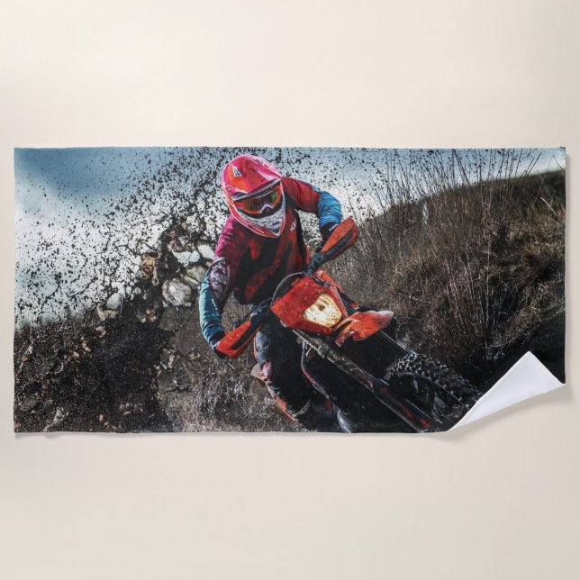 Dirt Rad-Reiter-Kissen Strandtuch (Vorderseite)