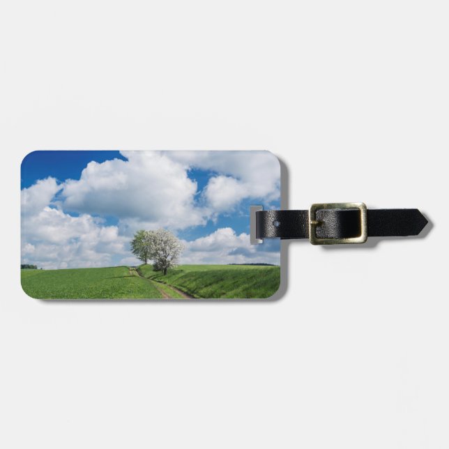 Dirt Road und Apfelbäume Gepäckanhänger (Vorderseite horizontal)