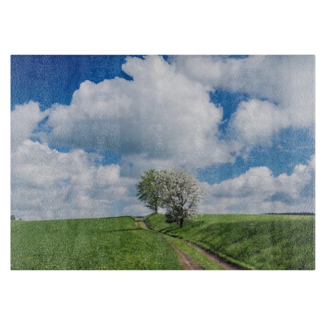 Dirt Road und Apfelbäume Schneidebrett (Vorderseite)