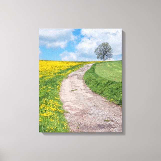 Dirt Road und Tree Leinwanddruck (Vorderseite)