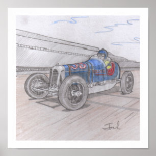 DIRT TRACK RACER print (11"x11") Poster
