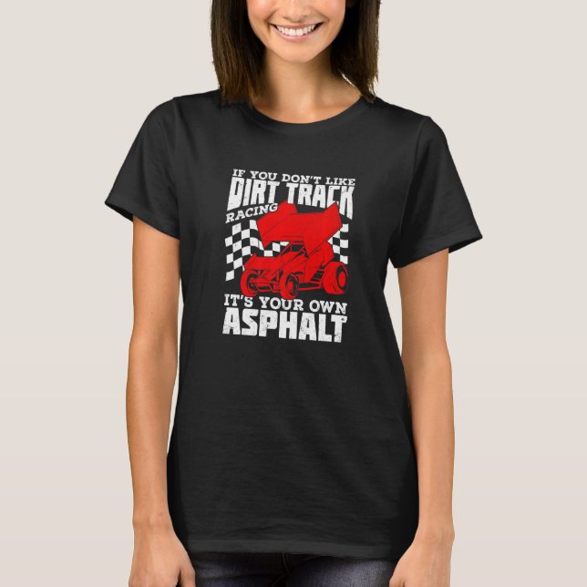 Dirt Track Racing Winged Sprint Car Premium T-Shirt (Vorderseite)