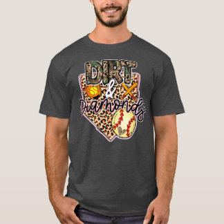 Dirt und Diamonds Mama von Softball und Basebal T-Shirt