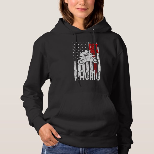 Dirt Up American Flag Motocross Motorrad Hoodie (Vorderseite)