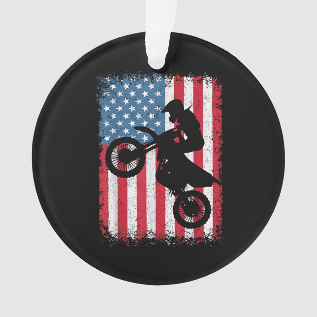 Dirt Vélo Drapeau Américain Motocross Vélo Hommes  (devant)