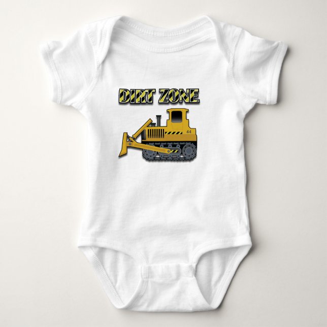 Dirt Zone (Bulldozer) - Baby Jersey Bodysuit  Baby Strampler (Vorderseite)