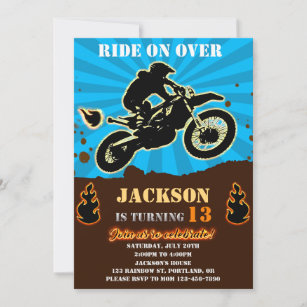 Dirtbike Geburtstagseinladung Motocross Party Einladung