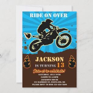 Dirtbike invitation anniversaire Motocross