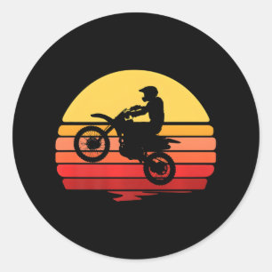 Dirtbike Motocross Sunset Runder Aufkleber