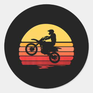 Dirtbike Motocross Sunset Runder Aufkleber