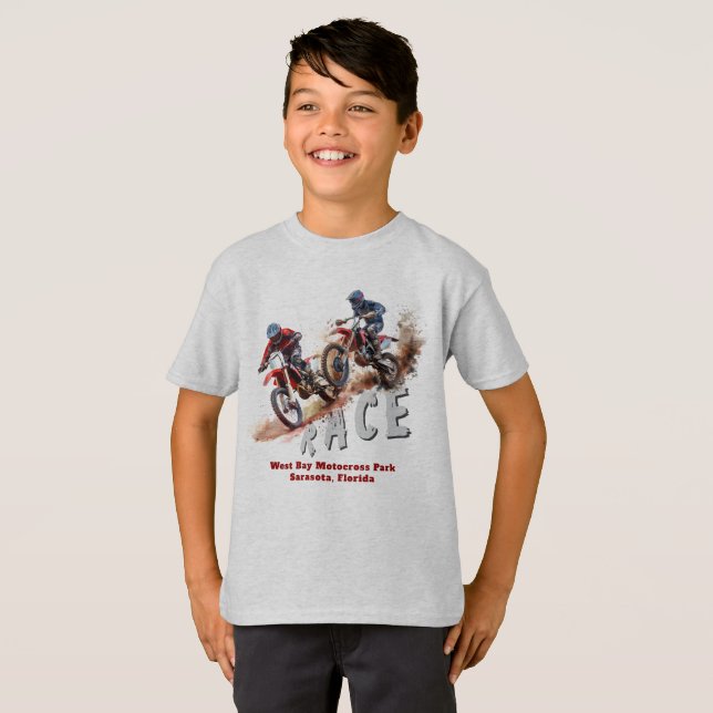 Dirtbike Racing Motocross Boys Brauch T-Shirt (Vorne ganz)