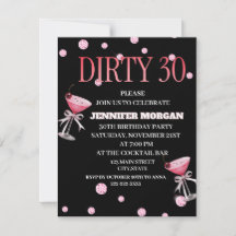 Dirty 30 Coquette Martini Geburtstag Thema
