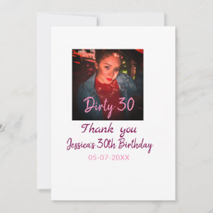 Dirty 30 Geburtstag hinzufügen Name pink hinzufüge Feiertagskarte