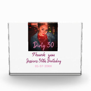 Dirty 30 Geburtstag hinzufügen Name pink hinzufüge Fotoblock