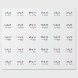 Dirty 30 happy birthday name date pink gray callig geschenkpapier