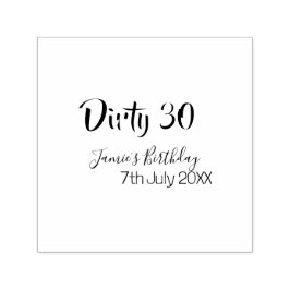 Dirty 30 happy birthday name date pink gray callig permastempel