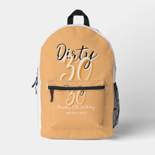 Dirty 30 orange weiß, einfache Retro-Geburtstag un Bedruckter Rucksack