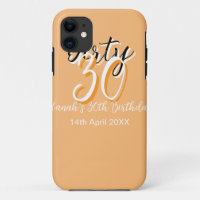 Dirty 30 orange weiß, einfache Retro-Geburtstag un