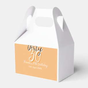 Dirty 30 orange weiß, einfache Retro-Geburtstag un Geschenkschachtel