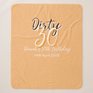 Dirty 30 orange weiß, einfache Retro-Geburtstag un Sherpadecke