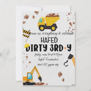 Dirty 3e année Troisième anniversaire Invitation