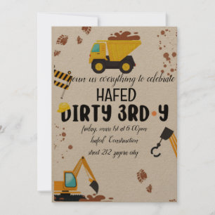 Dirty 3e année Troisième anniversaire Invitation