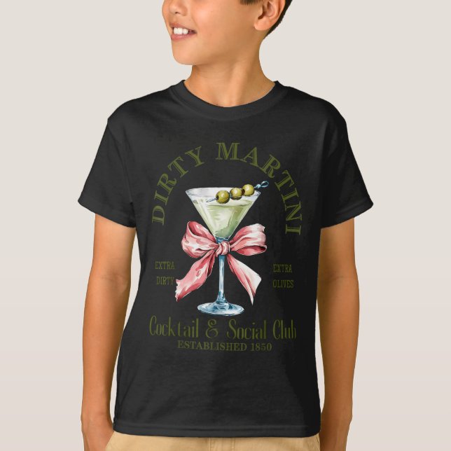 Dirty Bachelorette Martini Tail Club Martini Drink T-Shirt (Vorderseite)