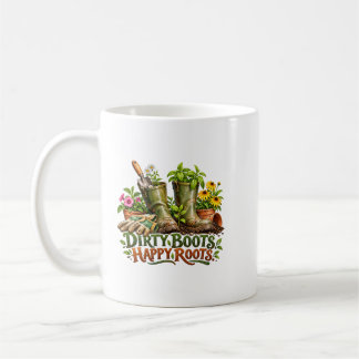 Dirty Boots Happy Roots Gärtnerei Kaffeetasse