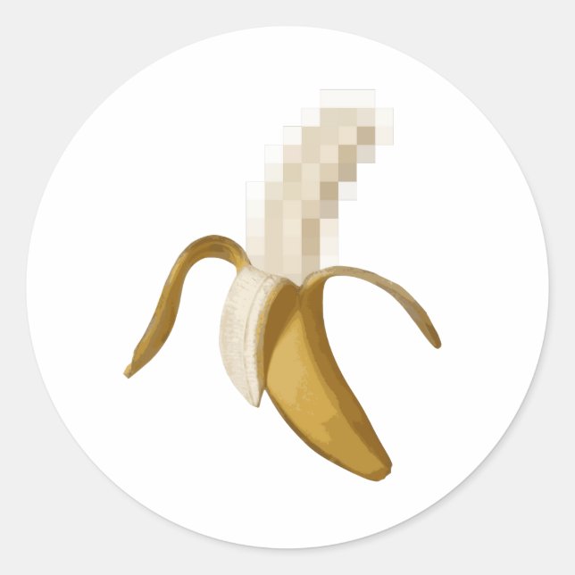 Dirty Censored Peeled Banana Runder Aufkleber (Vorderseite)