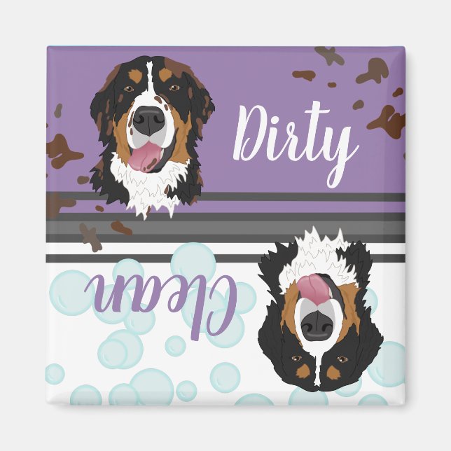 Dirty/Clean Bernese Mountain Dog Dishwasher Magnet (Vorne)
