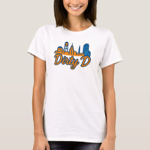 Dirty D Durham Skyline - Urban Script City Pride T-Shirt