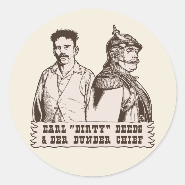 Dirty Deeds & Der Dunder Chief Runder Aufkleber (Vorderseite)