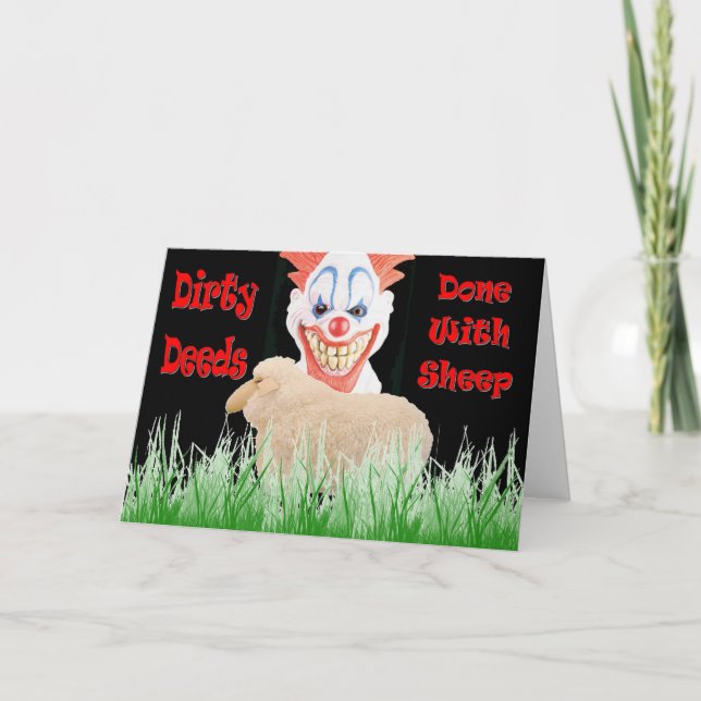 Dirty Deeds mit Schafen Karte (Vorderseite)