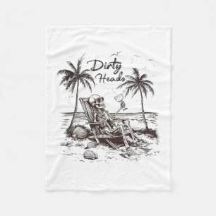 Dirty Heads Skelett Sonnenuntergang Strand Vibes Ä Fleecedecke