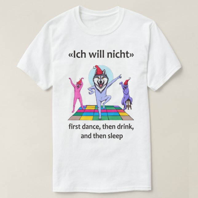 Dirty lustige Witze für Erwachsene - tanzendes Wol T-Shirt (Design vorne)