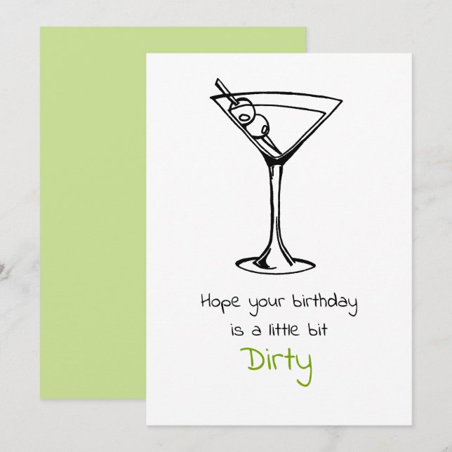 Dirty Martini 30 Geburtstag Karte (Vorne/Hinten)
