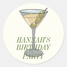 Dirty Martini Birthday Runder Aufkleber