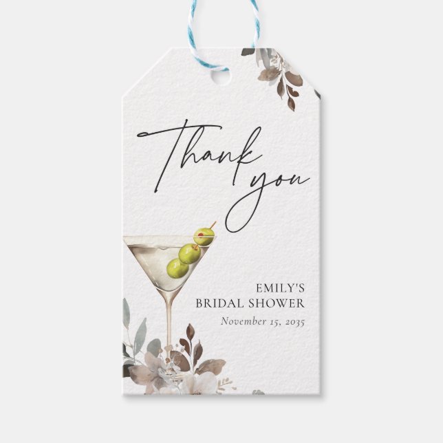 Dirty Martini Cocktail Brautparty Geschenkanhänger (Vorderseite)