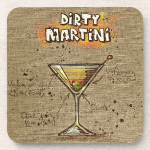 Dirty Martini Cocktail Drink Coaster Getränkeuntersetzer