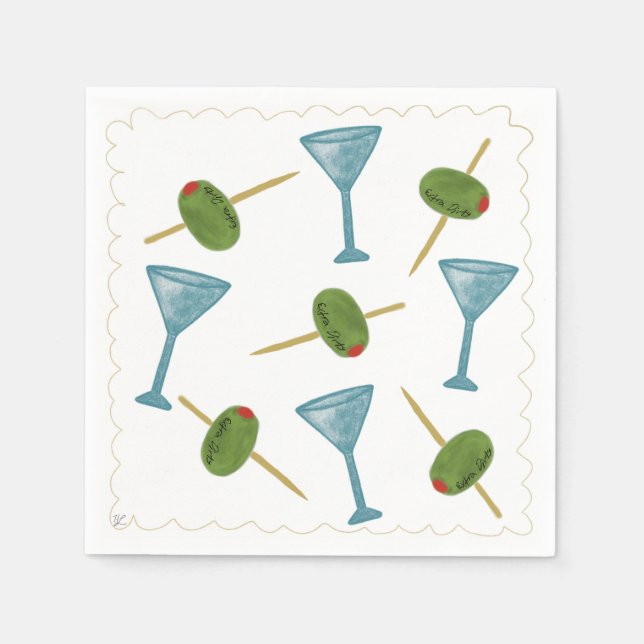 Dirty Martini Cocktail Napkins Serviette (Vorderseite)