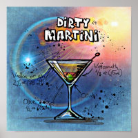 Dirty Martini Cocktail Rezept Poster