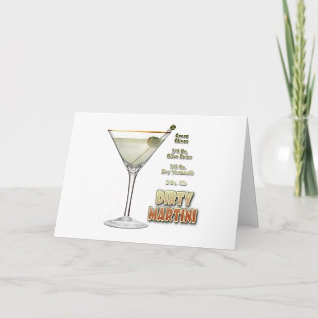 Dirty Martini Cocktail Rezeption Art Grußkarte Karte (Vorderseite)