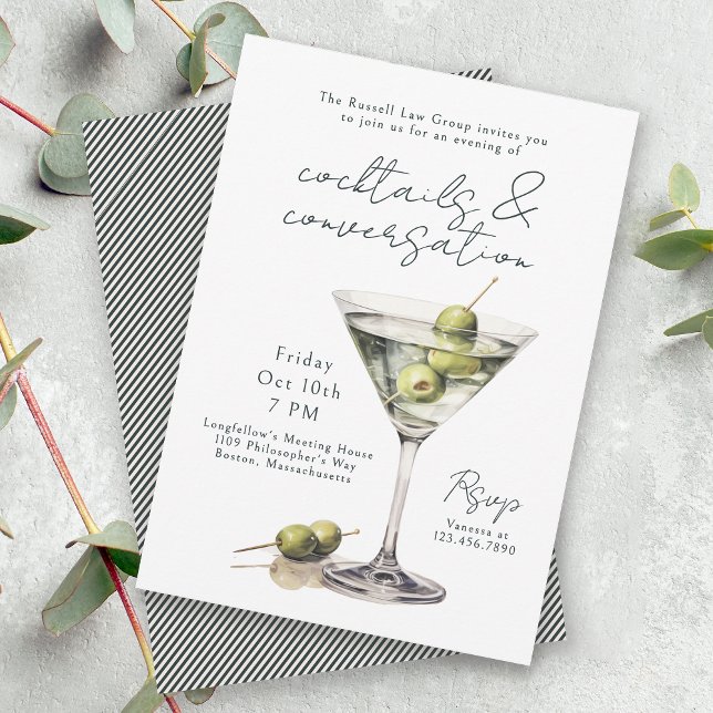Dirty Martini Cocktails und Konversationsveranstal Einladung (Available in both printed and instant download digital formats.)